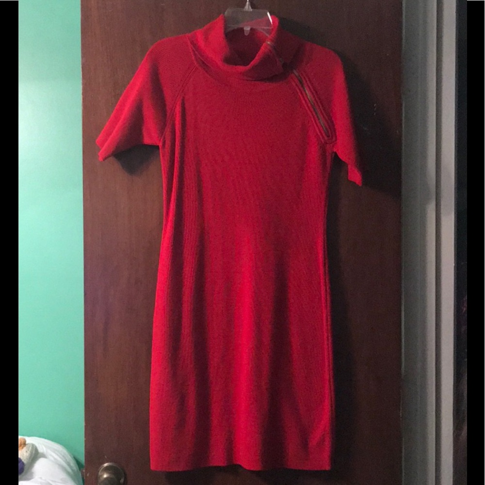 Red Calvin Klein Sweater Dress